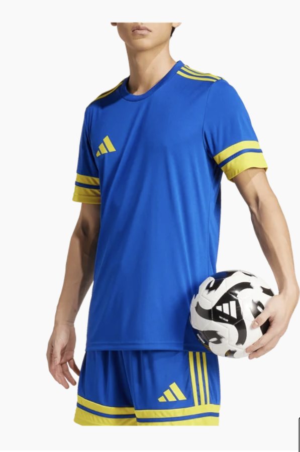 The 2026/27 Soto FC training kit: royal blue shirt and shorts with yellow trim.